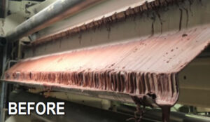 Corregator starch removal - before application | CleanPrint Automated Cleaning System